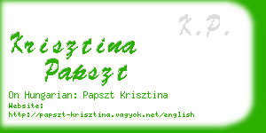 krisztina papszt business card